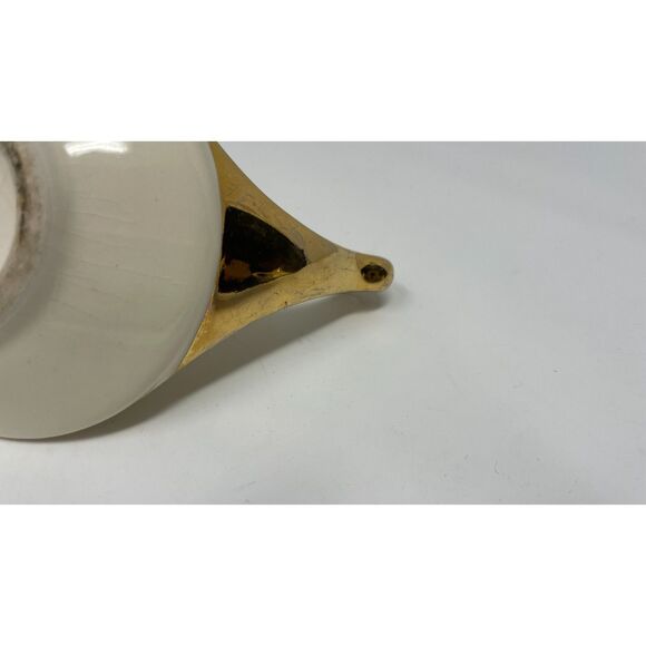 VTG Pearl China Co. Creamer/Sugar Set Hand Decorated 22KT Gold, USA - Picture 7 of 14